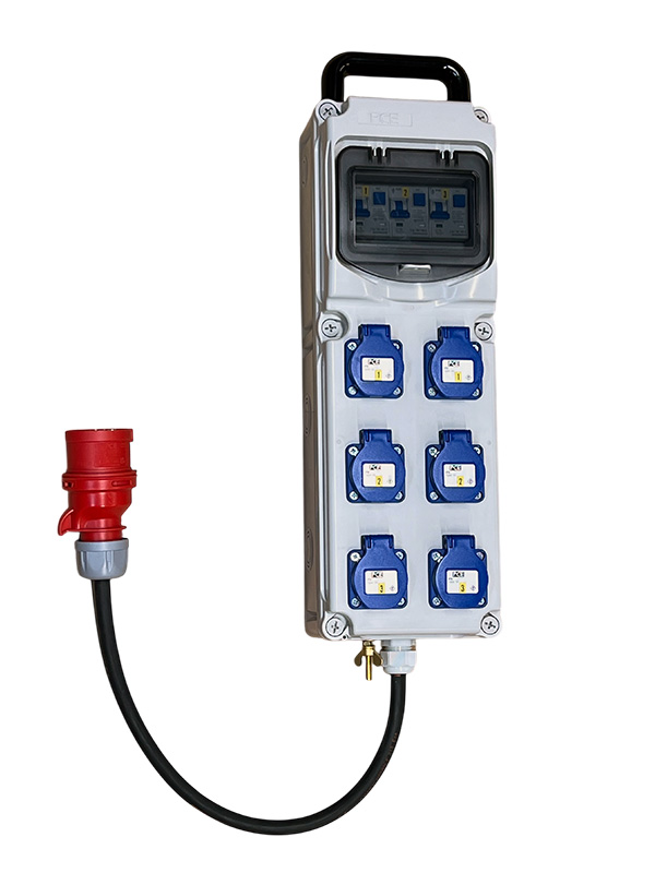 Verdeelkast 16A met handvat en kabel