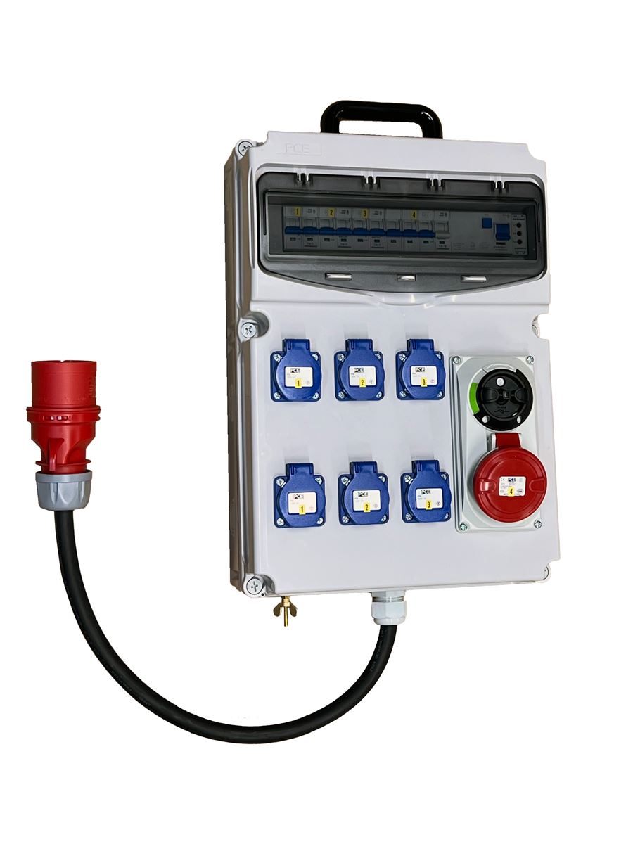 Verdeelkast 32A met handvat en kabel